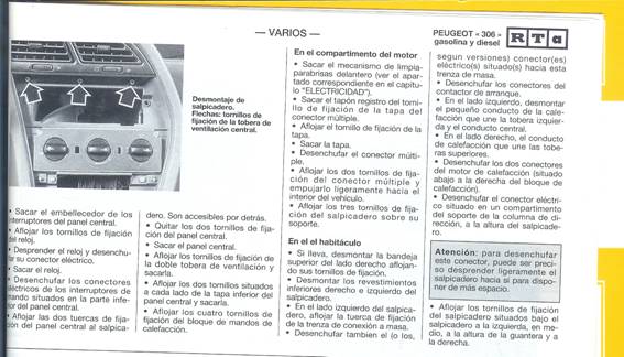 Desmontaje salpicadero 2